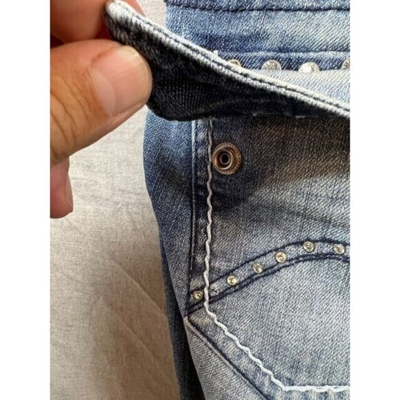 Pepe Jeans Womens 28 Blue Denim Skinny Faded Whiskered Flap Pocketed Jeans 28x31 - Picture 5 of 11